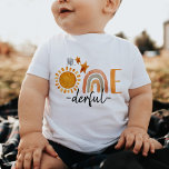Mr.onederful First Birthday Rainbow And Sun Party  Baby T-shirt at Zazzle