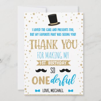 Mr Onederful First Birthday Thank You Card 20-17 by 10x10us at Zazzle