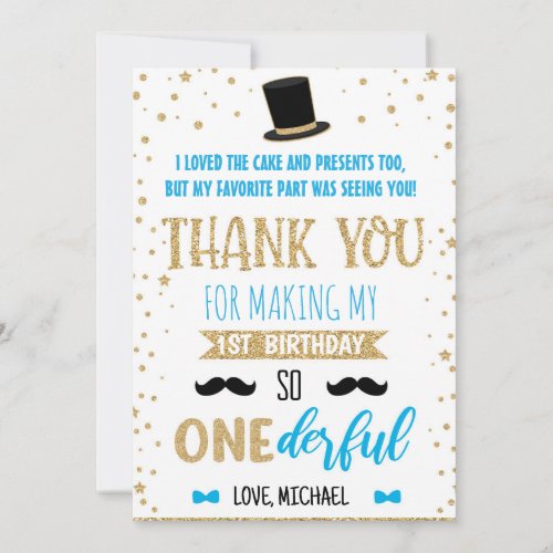 Mr Onederful First Birthday thank you card 20_17