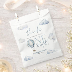 Mr ONEderful Hot Air Ballon Boy 1st Birthday Blue Favor Bag