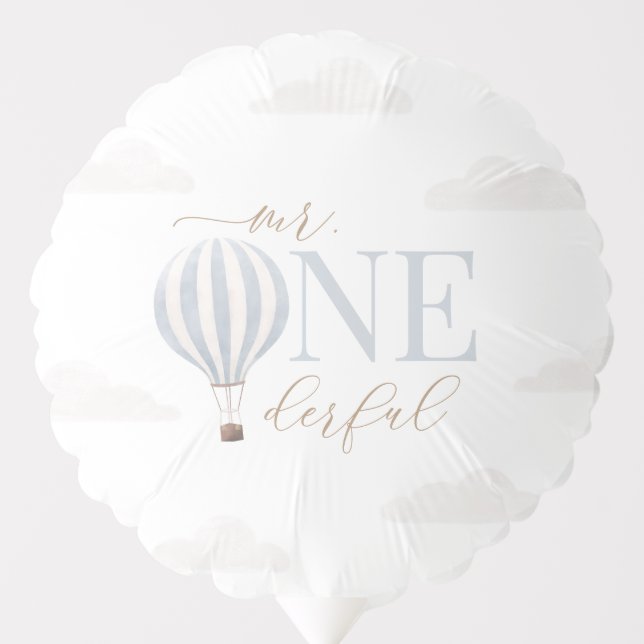 Mr Onederful Hot Air Balloon 1st Birthday (Front)