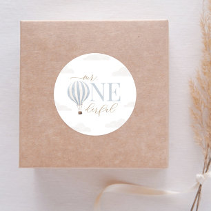 Mr Onederful Hot Air Balloon Birthday Classic Round Sticker