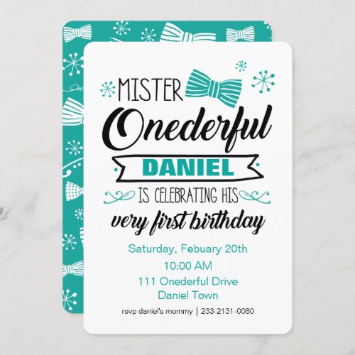 Mr Onederful Invitation