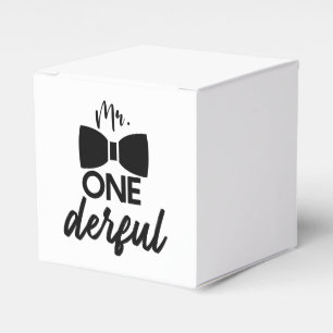 Mr. ONEderful Mr Wonderful First 1st Birthday Favor Boxes