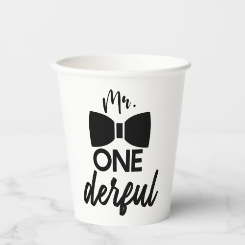 Mr ONEderful Mr Wonderful First 1st Birthday Paper Cups