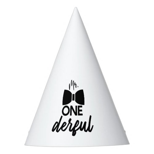 Mr ONEderful Mr Wonderful First 1st Birthday Party Hat