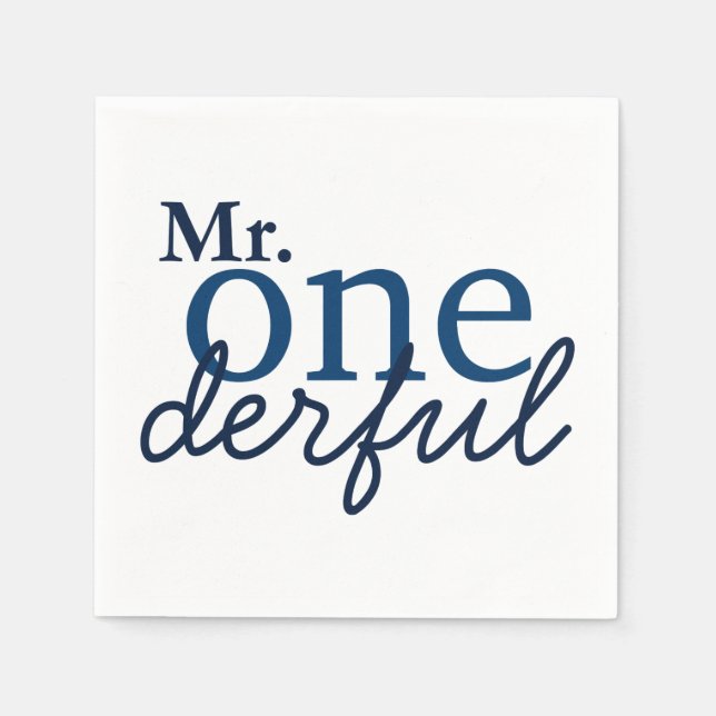 Mr Onederful Party Napkins (Front)