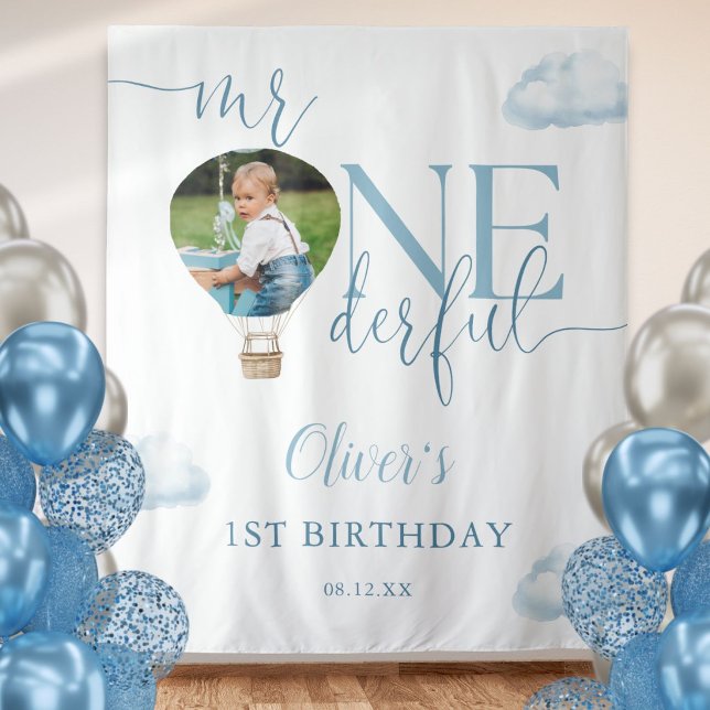 Mr Onederful Photo Balloon 1st Birthday Backdrop (Mr Onederful Photo Balloon 1st Birthday Backdrop)