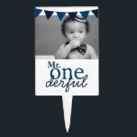 Mr Onederful Photo Cake Pick<br><div class="desc">Mr Onederful cake pick that features a first birthday photo!</div>