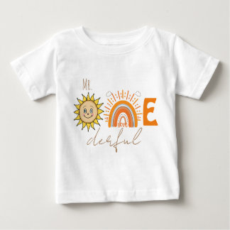 Mr.Onederful Rainbow and Sun Party Baby 1st Birthd Baby T-Shirt