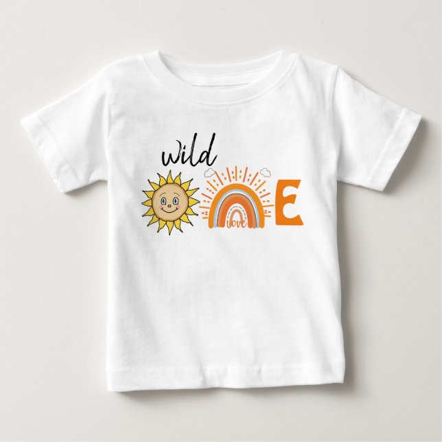 Mr.Onederful Rainbow and Sun Party Baby 1st Birthd T-Shirt (Front)
