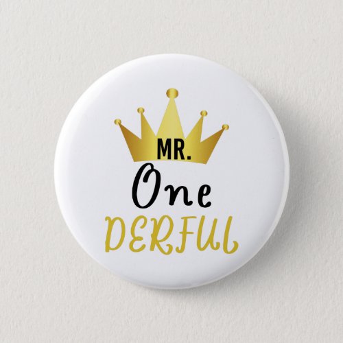 Mr Onederful T_Shirt Boys First Birthday Shirt 1st Button