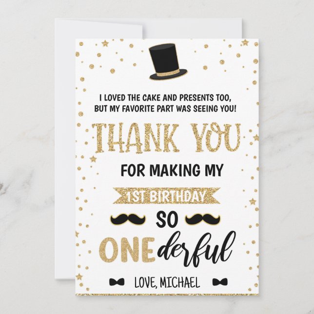 Mr Onederful Thank you card 20-16 (Front)