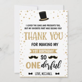 Mr Onederful Thank You Card 20-16 by 10x10us at Zazzle