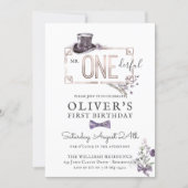 Mr Onederful | Vintage Gentleman Royal Birthday Invitation (Front)