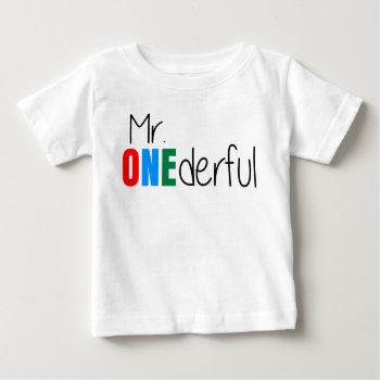 Mr Onederful Wonderful Kids Birthday T Shirt by mybabytee at Zazzle