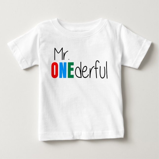 Mr Onederful Wonderful Kids Birthday T Shirt (Front)