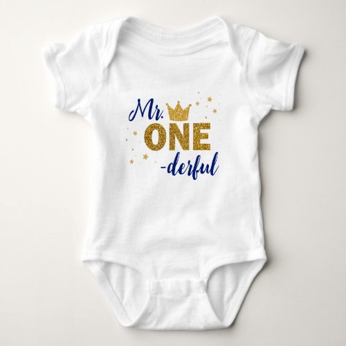 Mr Onederful Wonderful one 1st birthday top