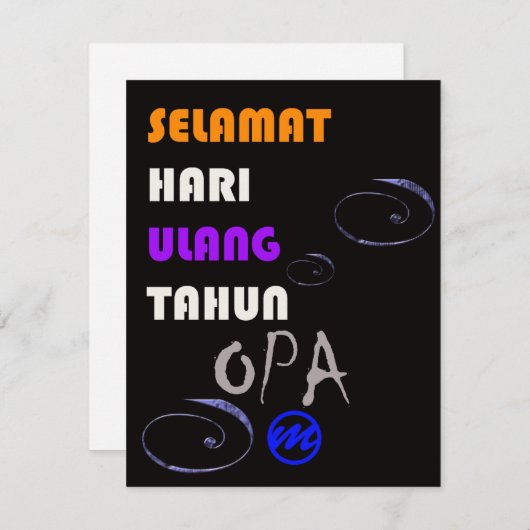 MR. Opa birthday card (Front/Back)