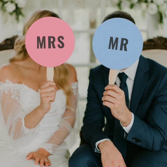 Mr or Mrs? Game Paddles | Wedding Party Fun Games Hand Fan (Creator Uploaded)