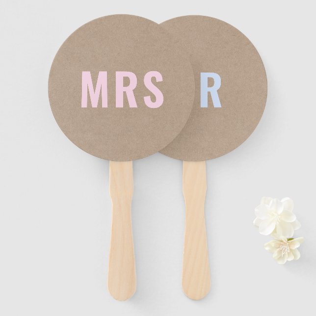 Mr or Mrs? Game Paddles | Wedding Party Fun Games Hand Fan (Front and Back)