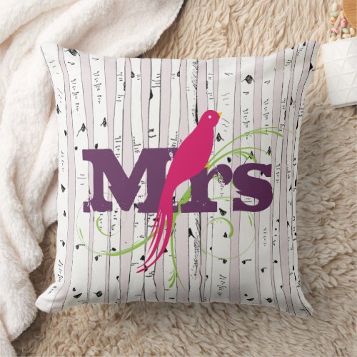 Mr or Mrs personalizes Birch Tree Pillows