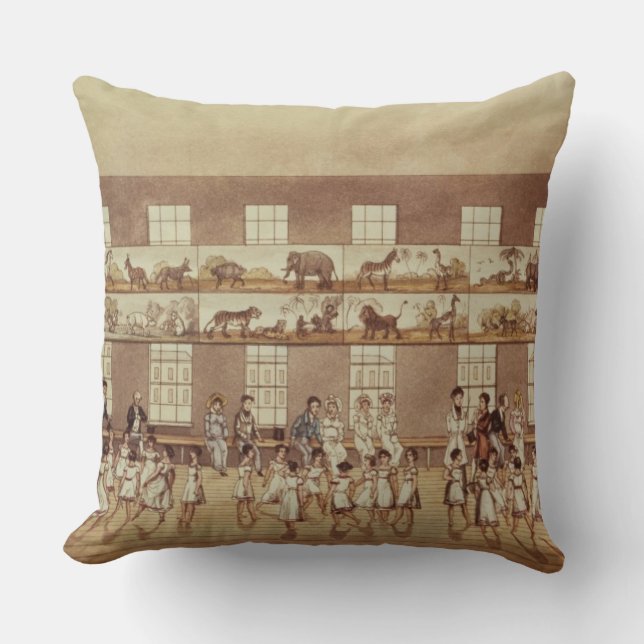 Mr Owen's Institution, New Lanark (Quadrille Danci Throw Pillow (Front)