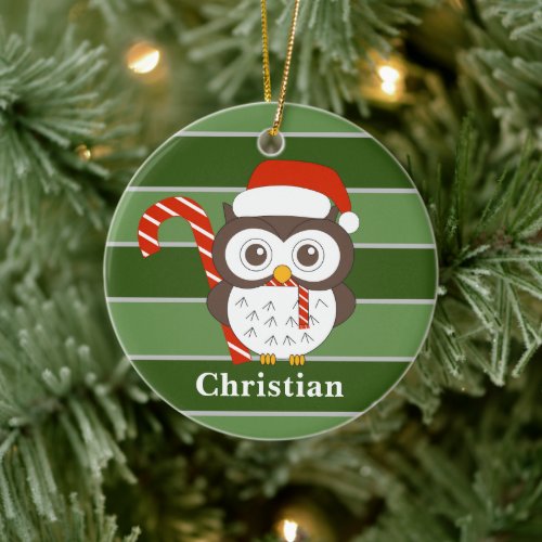 Mr Owl Christmas Special Ceramic Ornament