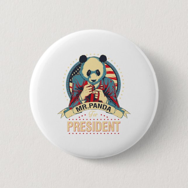 mr panda for president button (Front)