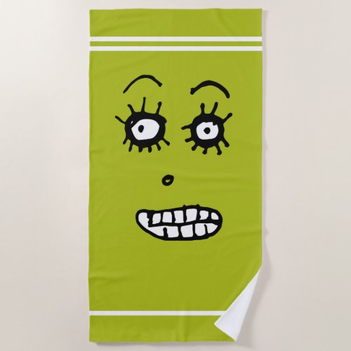 Mr Patate Acid Green Beach Towel