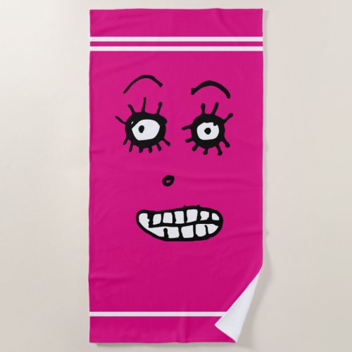 Mr Patate Magenta Beach Towel