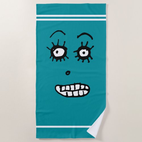 Mr Patate Teal Style Beach Towel