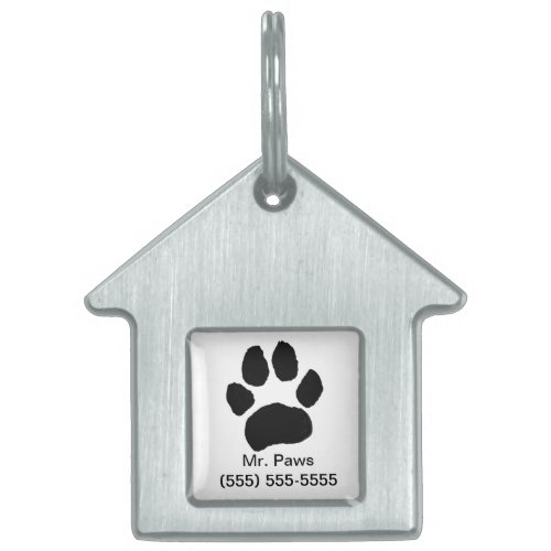 Mr Paws Paw Print Pet ID Tag