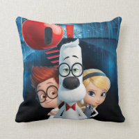Mr. Peabody & Sherman in the Wabac Room Throw Pillow