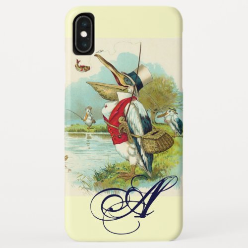 MR PELICAN FISHING MONOGRAMcream iPhone XS Max Case