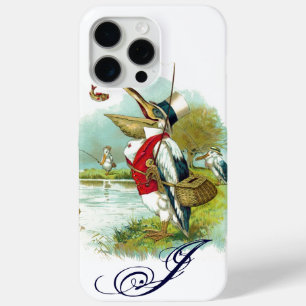 MR PELICAN FISHING MONOGRAM,white iPhone 15 Pro Max Case