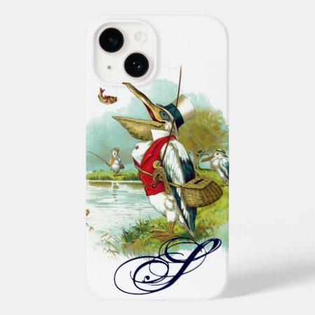 Mr Pelican Fishing Monogram,white Case-mate Iphone 14 Case