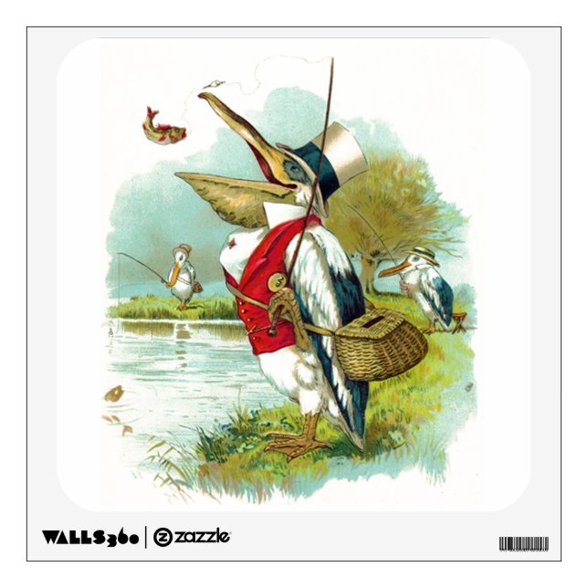 MR PELICAN FISHING WALL DECAL (Front)