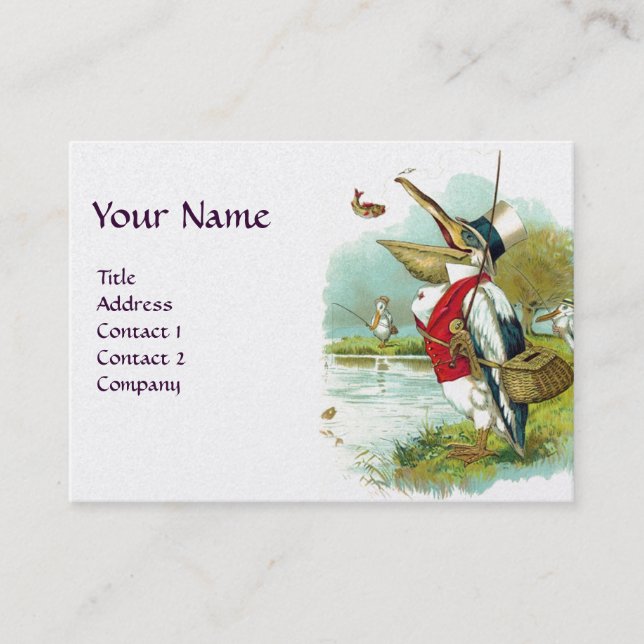 MR PELICAN FISHING, White Pearl Business Card (Front)