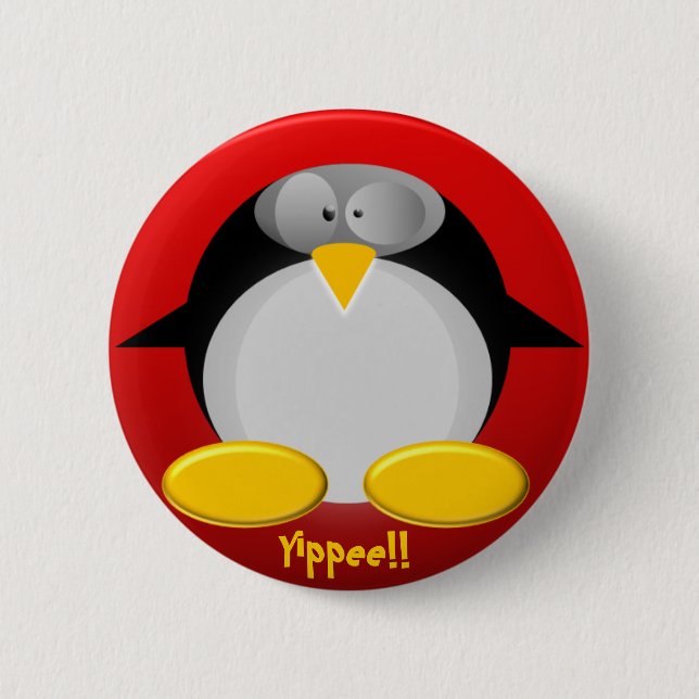 Mr. Penguin......Yippee!! Button (Front)