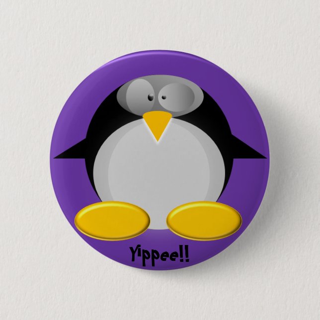 Mr. Penguin.....Yippee!! Pinback Button (Front)