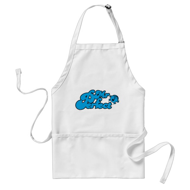 Mr. Perfect | Large Blue Letters Adult Apron (Front)