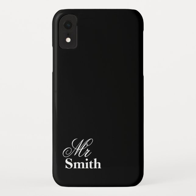 Mr Personalised Name Black White Case-Mate iPhone Case (Back)