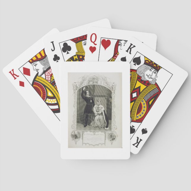 Mr Phelps as Hamlet and Miss Glyn as Queen Gertrud Poker Cards (Back)