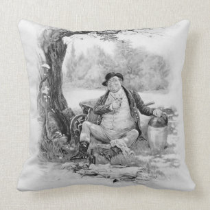 Mr Pickwick, from 'Charles Dickens: A Gossip about Throw Pillow