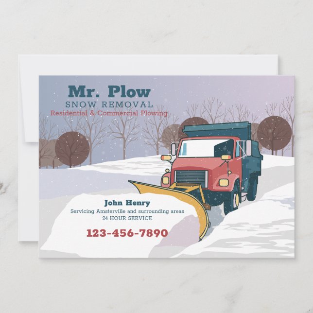 Mr. Plow Snow Removal Service Announcement (Front)