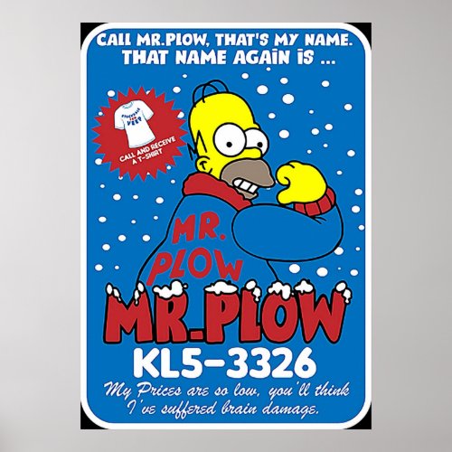 Mr Plow thats my name Poster