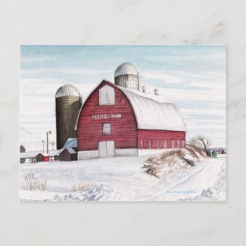 Mr. Prestley Barn Postcard by mlmmlm777art at Zazzle