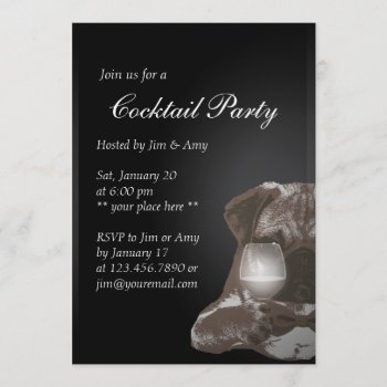 Mr. Pug & Fine Wine Cocktail Party Invitations 05 by fotoplus at Zazzle