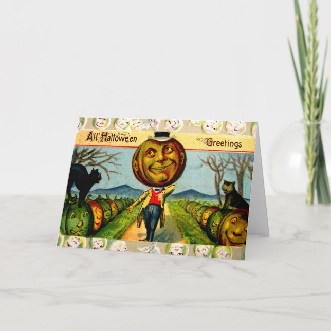 Mr. Pumpkin(Vintage Halloween Card) Card (Front)